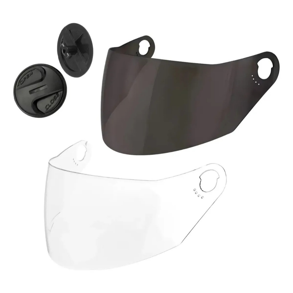 Kit Viseira Cristal ou Fumê + Reparo Fixador Pro Tork Liberty 4 New Liberty 4 5 R8