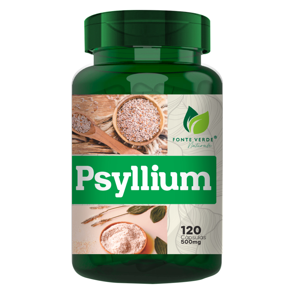 Psyllium Puro - 100% Natural -120 Cáps - Fonte Verde Naturalle