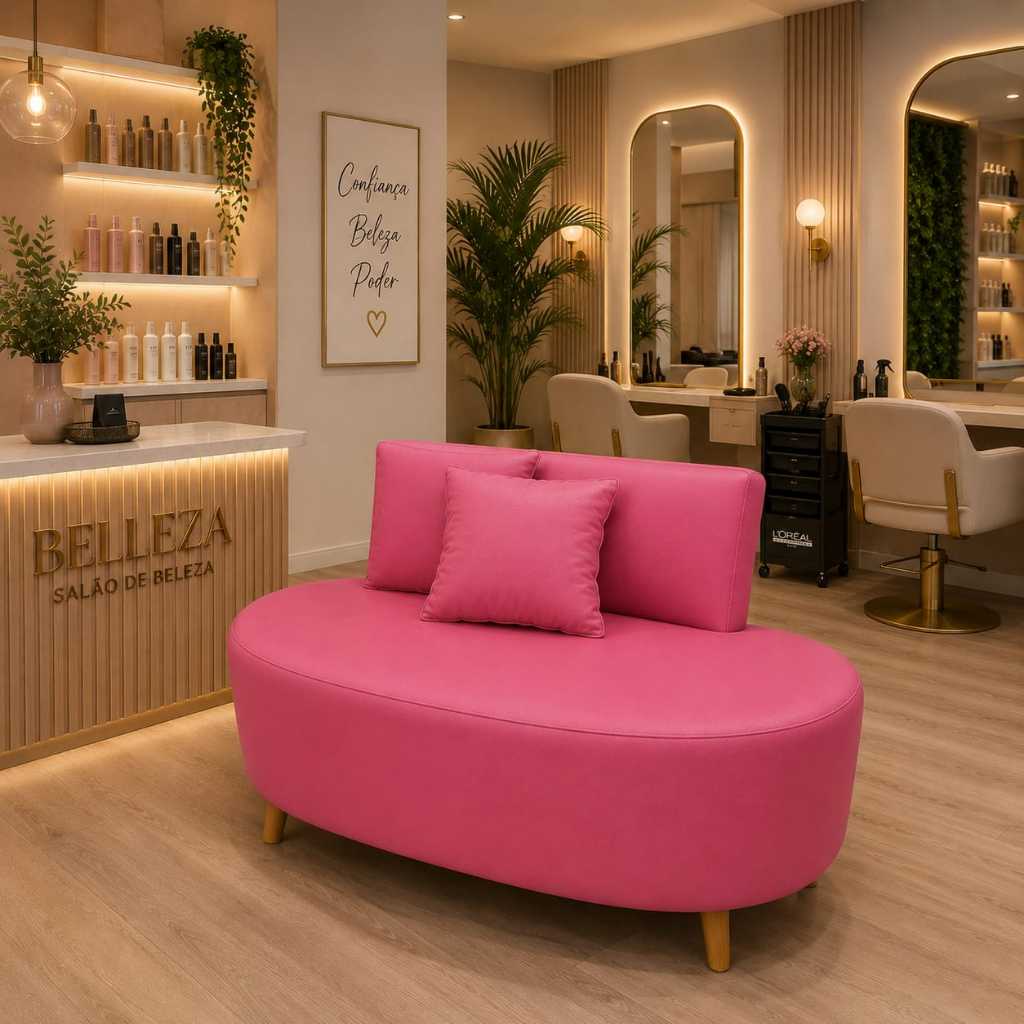 Sofá Orgânico 02 Lugares Feijão Confortável Tecido Corino Moderno Visammer