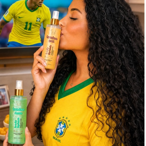 Body Splash Glitter Lumina SOUL COSMETICOS Perfume Colonia Desodorante Corporal Fixação Brilho