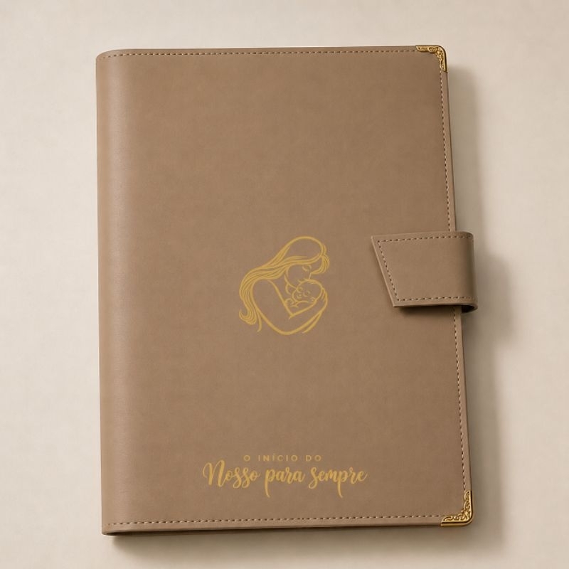 Pasta Gestante Personalizada Organizador Pré Natal com Divisórias Documentos Gravidez Elegante Completa — imagem 2 de 2