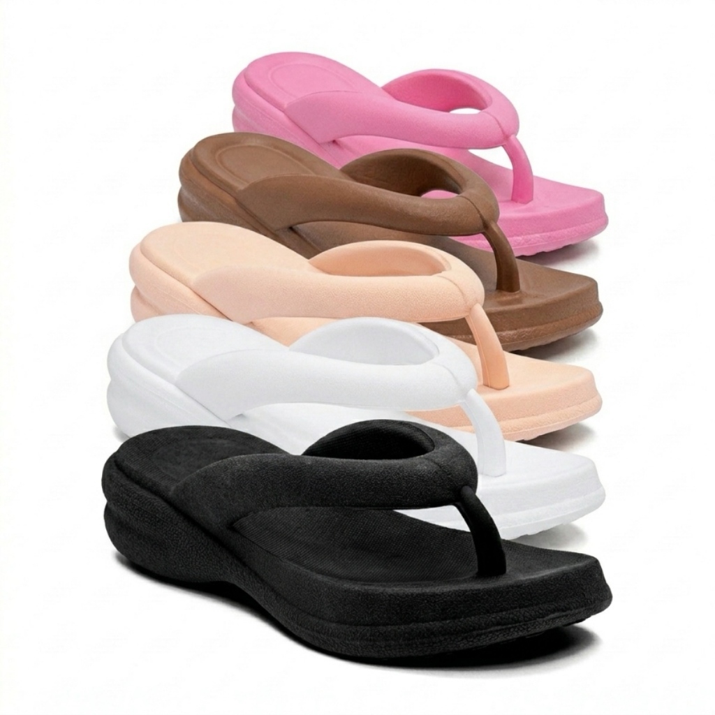 Tamanco Nuvem De Dedo Tratorado Plataforma Feminino Leve Confortavel Macio Sandalia Anabela Original