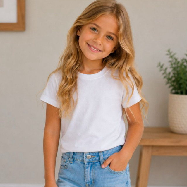 Kit Camiseta Infantil Menina100% Algodao Manga Curta Malha Conforto Dia a Dia 2 ao 12 Anos Sortida