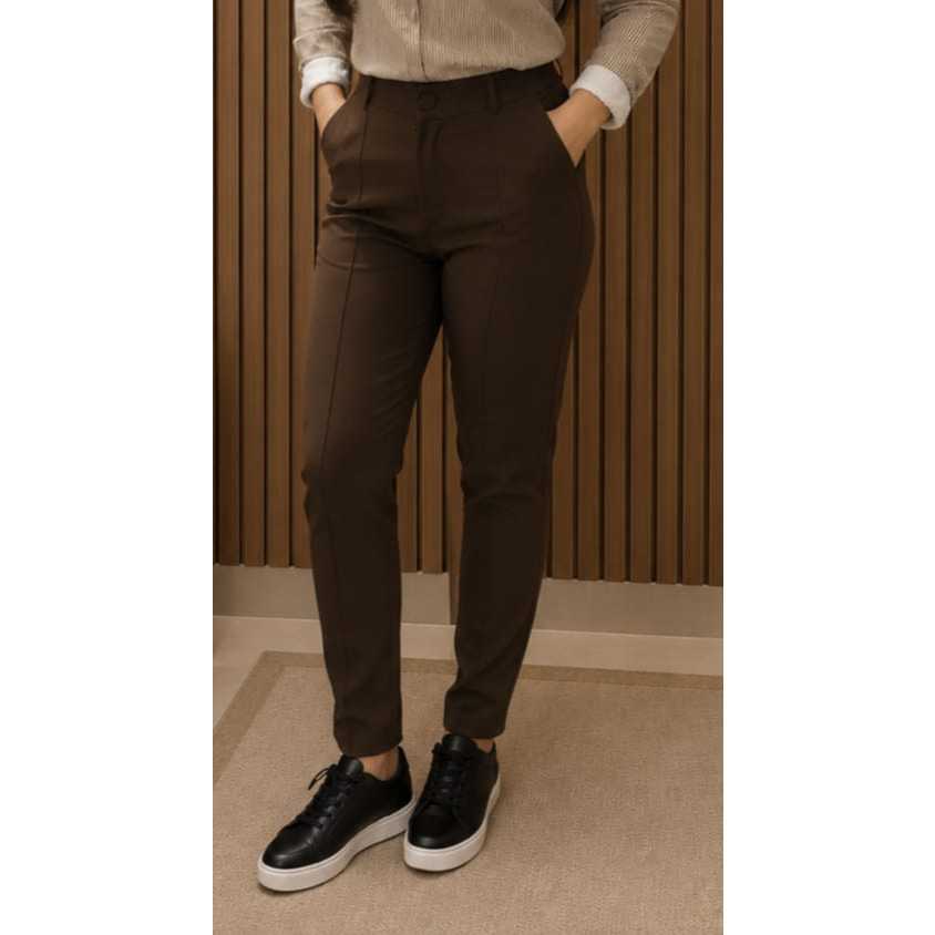 Calça Slim Feminina Calça Cintura Alta Calça Alfaiataria Feminina Calça Moderna Calça Casual Social