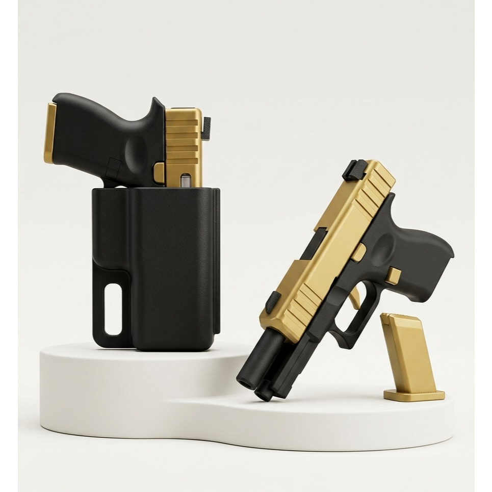 Chaveiro Fidget Glock 10cm Ação Deslizante Funcional Antistress Miniatura Colecionável Decorativo