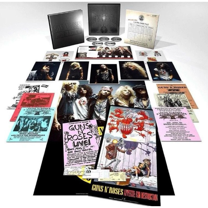 box guns n roses appetite for destruction super deluxe guns n roses box 4 cds + 1 blu ray + book + Suvenir .