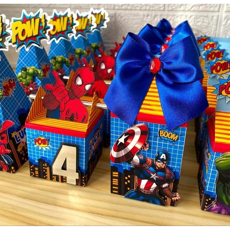 Kit Caixinhas  Vingadores - Avengers - Personalizadas Pegue e Monte Lembrancinha Festa Infantil Aniversário