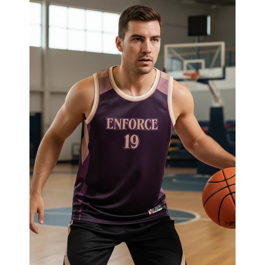 Camiseta Regata de Basquete Academia Treino Musculação Confortavel Roxa