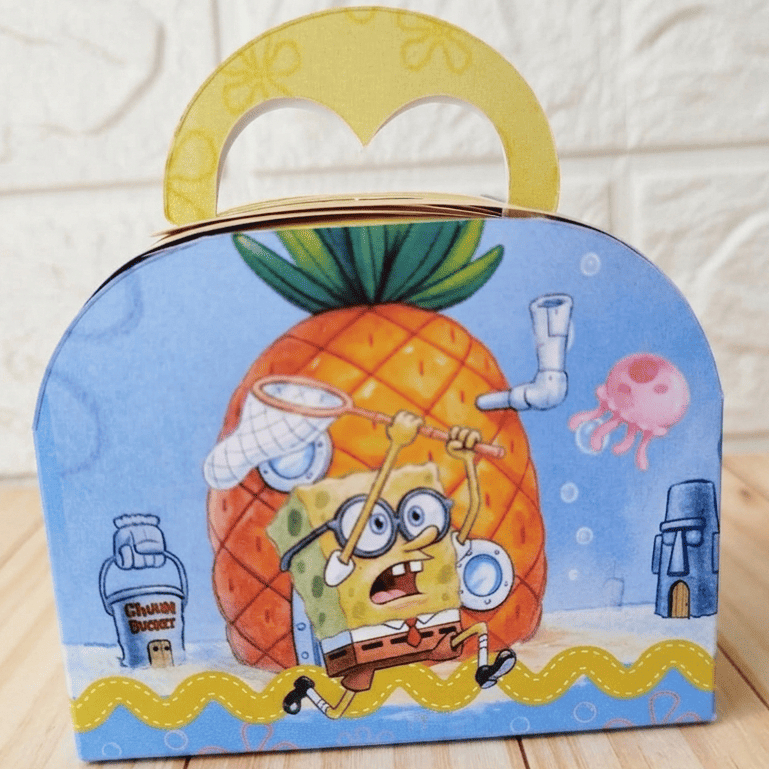 Caixa Maletinha Bob Esponja | Lembrancinha Personalizada para Festa Infantil | Decoração de Aniversário
