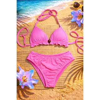 Biquini Infantil Biquini Moda Praia Biquini Tendência Biquini de Criança Confortável Biquini Básico