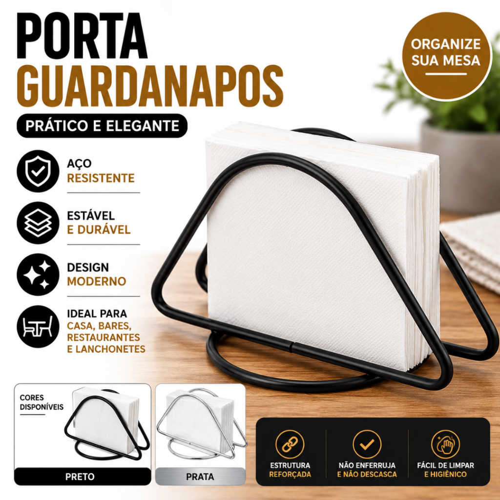 Porta Guardanapos Ou De Mesa Em Aço Suporte Para Papel Restaurante Lanchonete Bar