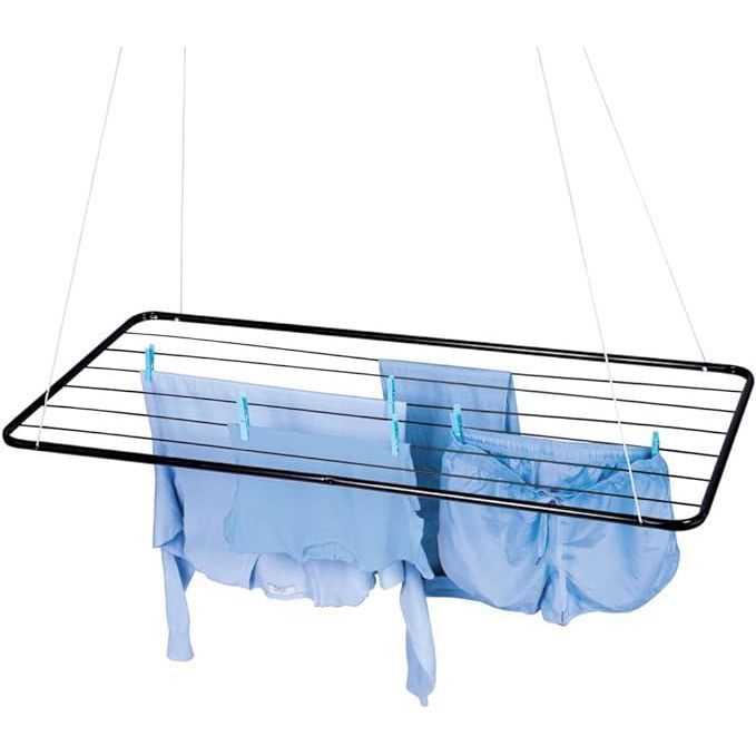 Varal de Teto Aço MOR 1,20mt x 56cm Oferta Kit Cordas + Acessórios Resistente Cores - Mor Original