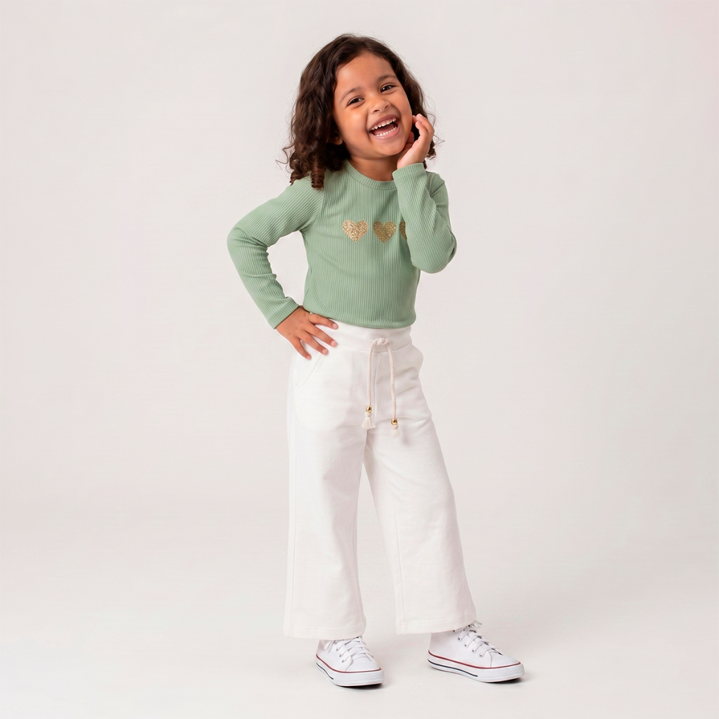 Conjunto Infantil Feminino Estampado Calça Moletom Flanelada 2 A 10 Anos