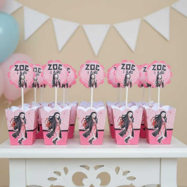 Centro de mesa cachepô personalizado| Nezuko Kamado |decoração festa mesa de convidados| lembrancinha| Pegue