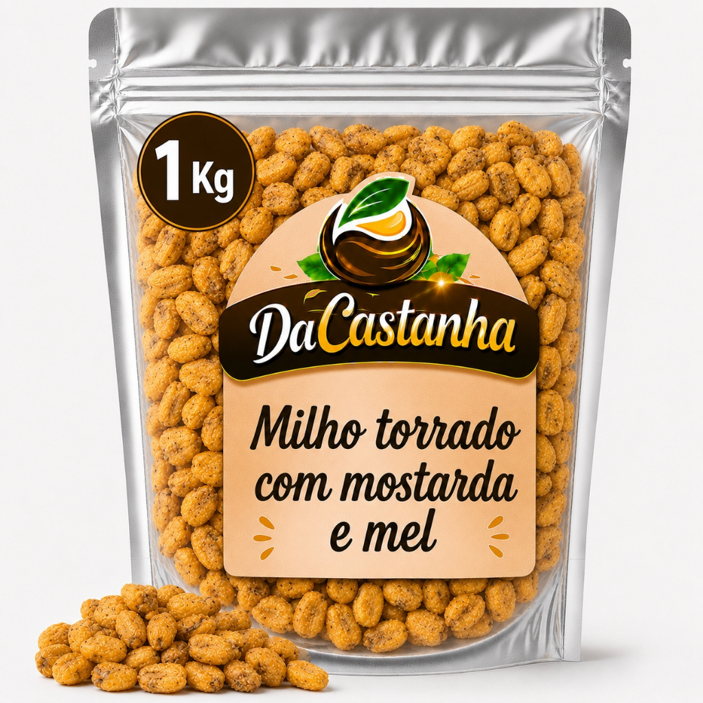 Milho Torrado Mostarda e Mel 1Kg/500g *OFERTA* - DaCastanha