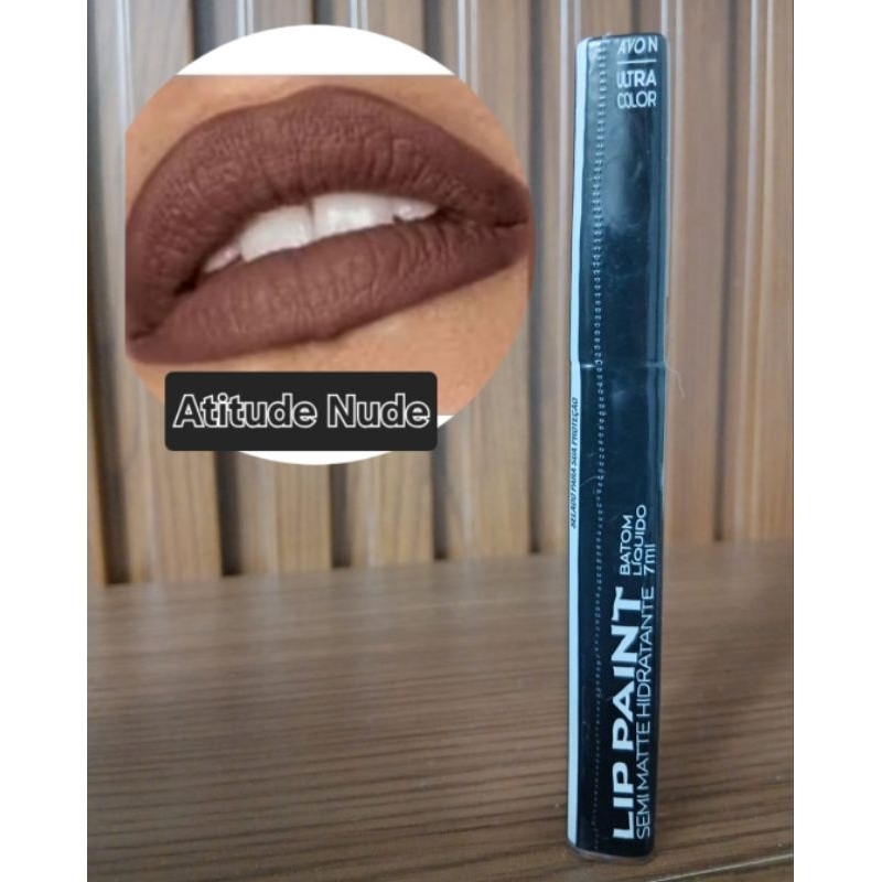 Batom Líquido Semi Matte Cor Atitude Nude Avon Validade 11/28 Vegano.
