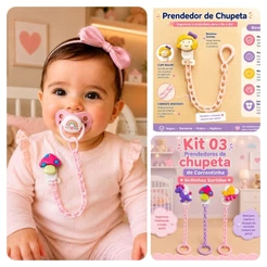 Kit 03 Prendedor de Chupeta Bebê Infantil Correntinha Bichinhos Sortidos Oferta