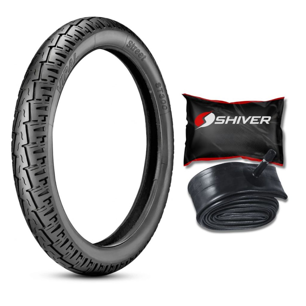Pneu Traseiro Vipal Original St300 90/90-18 YBR 125 E FACTOR CG 125 TITAN FAN CARGO JOB TODAY YES 125 RIVA 150 + Camara