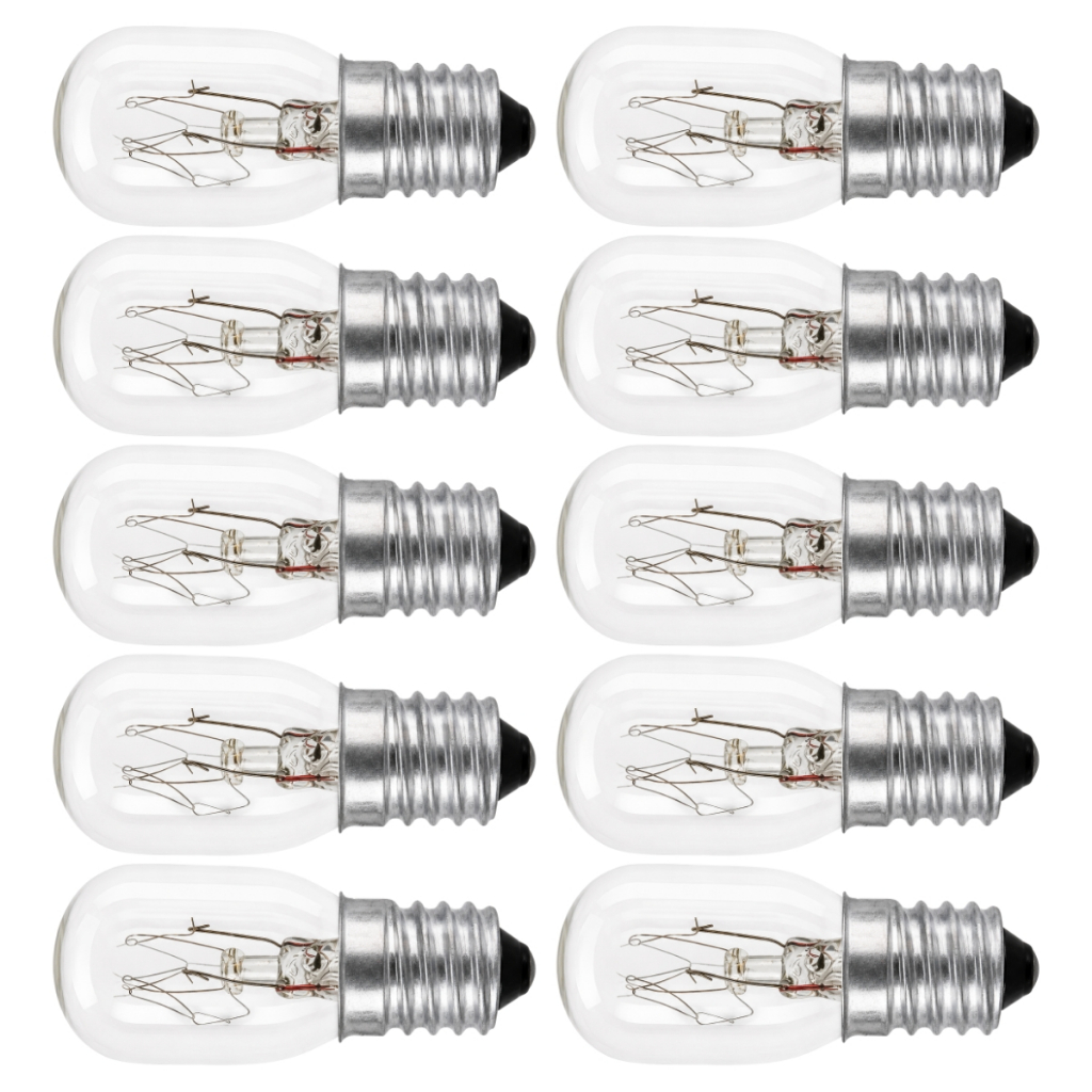 Kit 10 Mini Lâmpadas Incandescentes E14 127V 15W Tubular para Geladeira Refrigerador Bestfer
