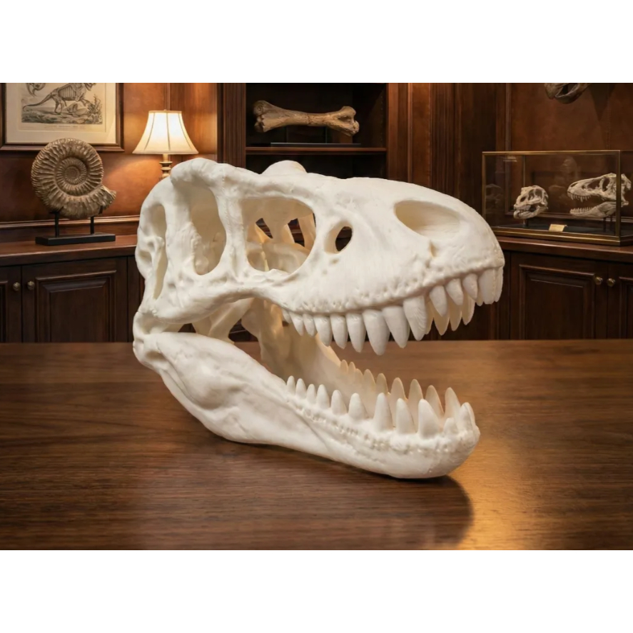 Réplica Crânio T Rex Dinossauro Realista Tiranossauro Rex Decorativo Colecionável