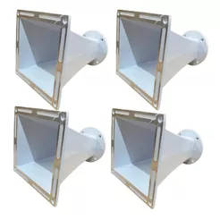 2 PARES CORNETA BOCAL DE ALUMINIO CONE QUADRADO JARRÃO 2 POLEGADAS