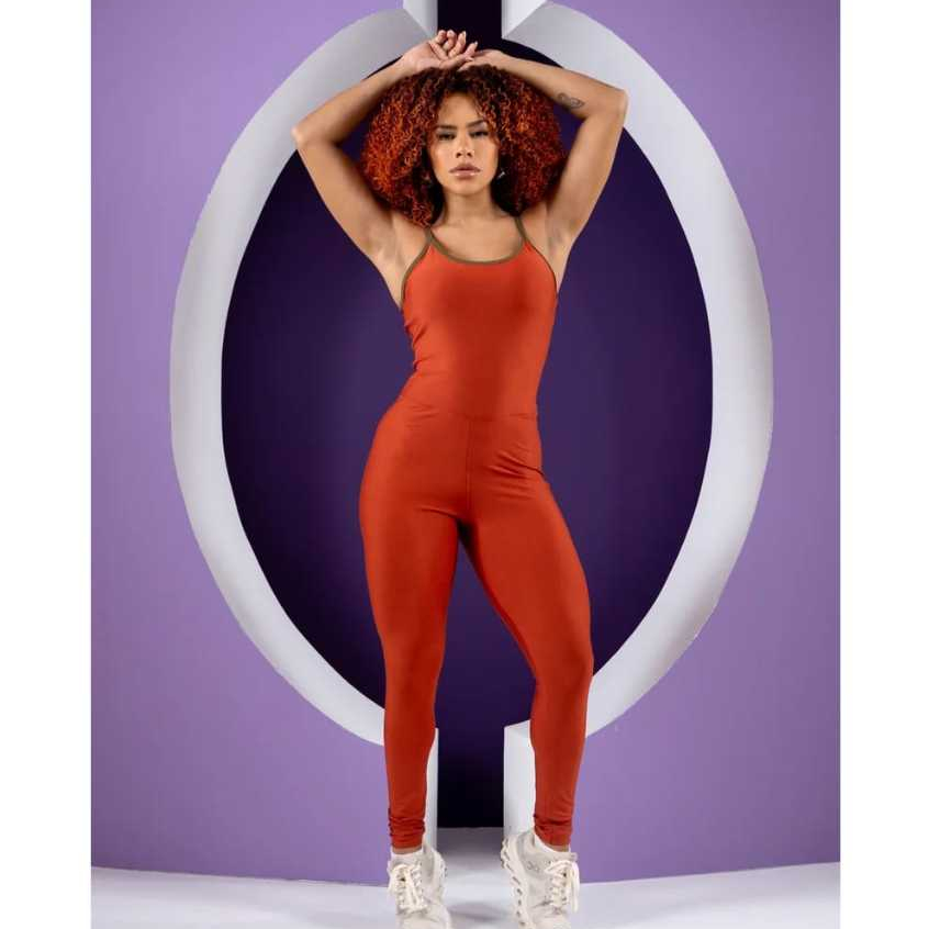 Macação fitness feminino, conjunto academia, poliamida premium, alta compressão, zero transparência, top com bojo