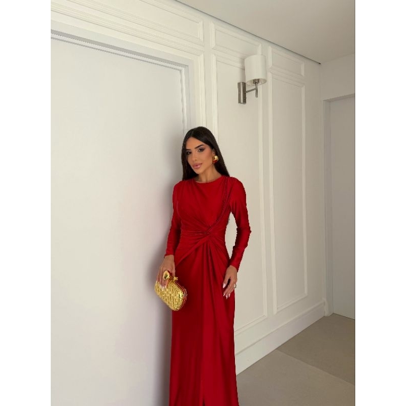 vestido longo elegante para ocasiões madrinhas, casamento, convidadas:180