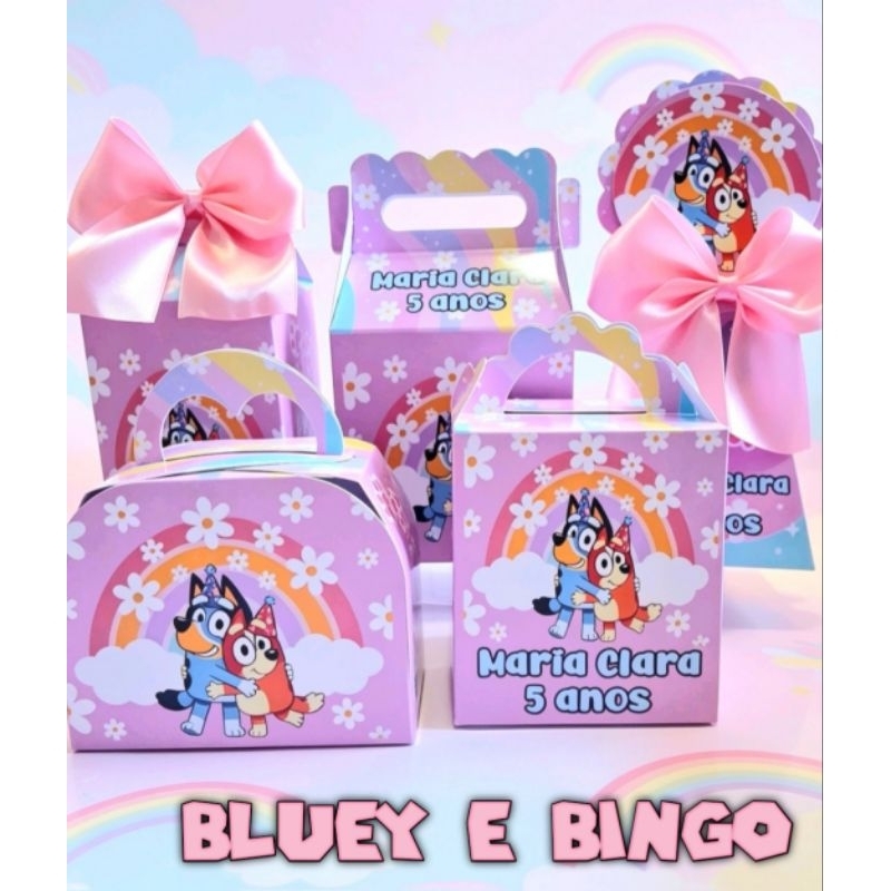 Kit Caixinhas Personalizadas Bluey e Bingo | Decoração de Festa | Aniversário Infantil | Lembrancinhas Personalizadas