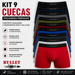 Kit 9 Cuecas Boxer Poliamida Premium – Mais conforto, qualidade e economia para o seu dia a dia.