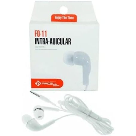 Fone De Ouvido Com Fio PMCELL FO-11 Slim Intra Auricular P2 Com Microfone - Novo