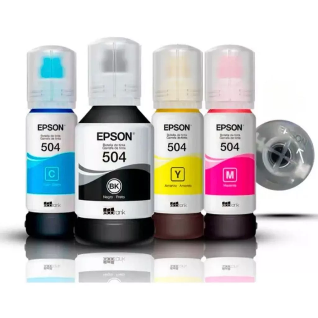 Kit 4 Refil De Tinta T504 Para Epson L4150 L4160 L4260 L6171