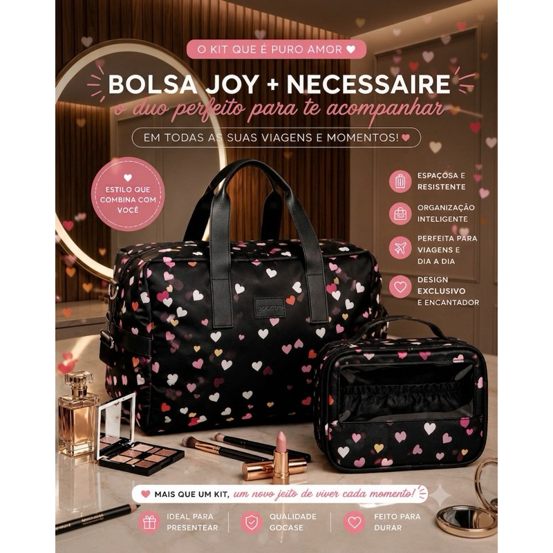Kit Bolsa Joy + Necessaire Makeup GOCASE
