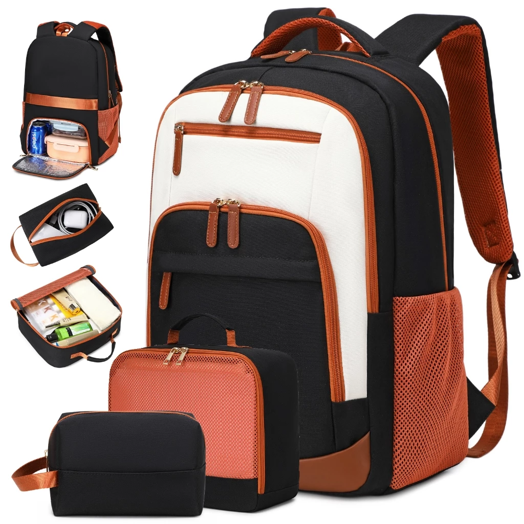 Mochila de Viagem 3 Peças Impermeável Reforçada Unissex Volta às Aulas Compartimento Notebook Bolsa Quente e Frio — imagem 1