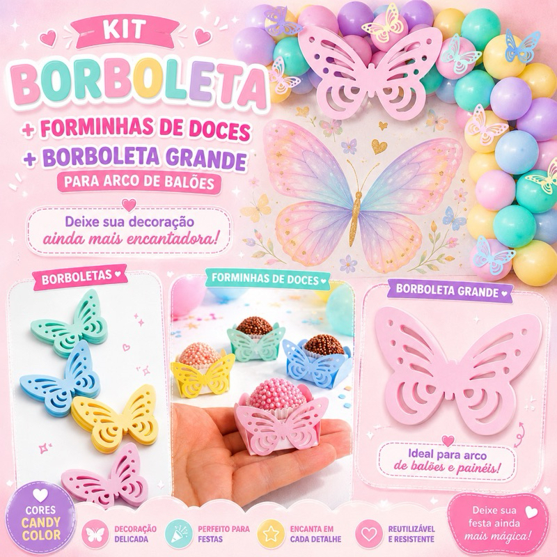20 Borboleta Grande 15 cm arco de bola festa Jardim Encantado — imagem 2 de 2