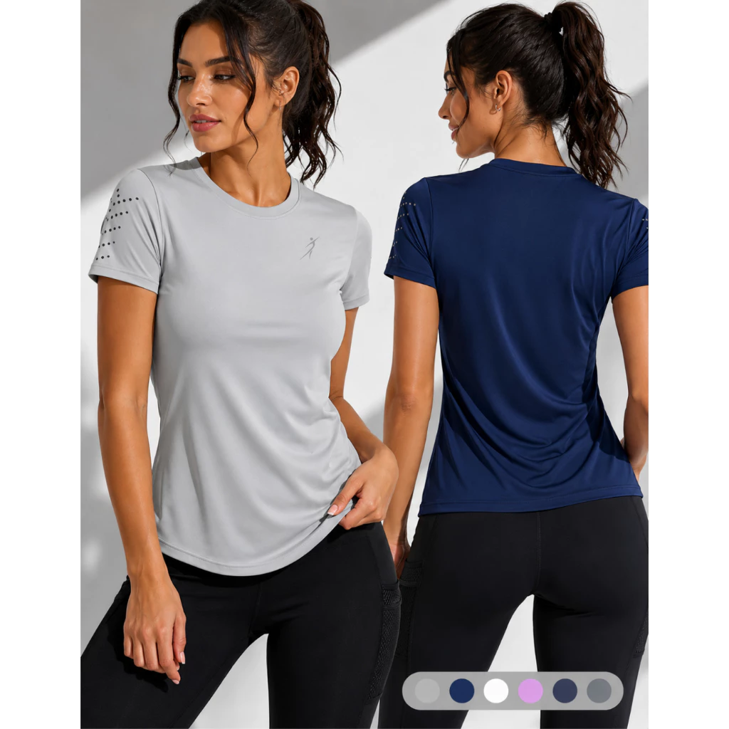 Kit 2 Camisetas Dry Fit Feminina Academia Fitness Caminhada Esportiva Corrida Treino Proteção UV