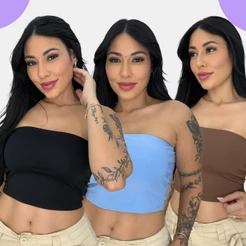 Cropped Feminino Top Faixa Casual Tomara Que Caia Suplex Forro Duplo