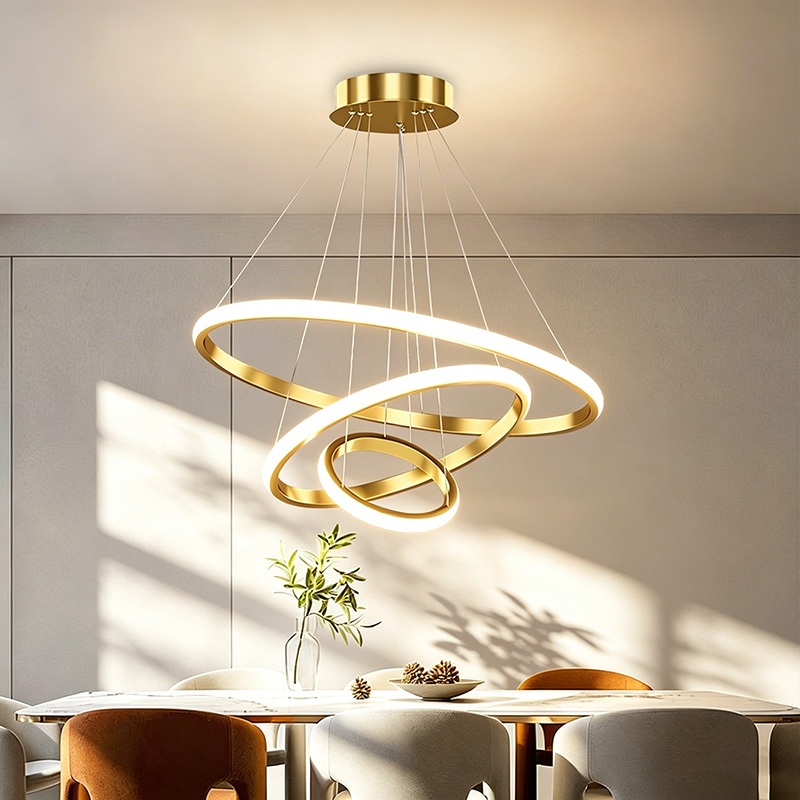 Lustre Escandinavo Com 3 Cores E 1 Luz De Teto Para Sala De Estar, Sala De Jantar E Bar Domésticos