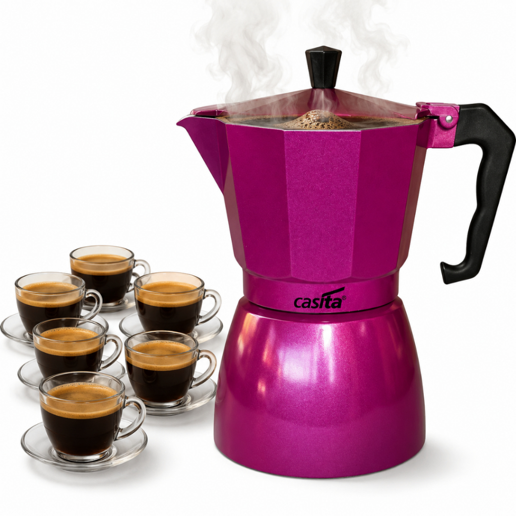 Cafeteira Italiana  LUXO 300ml 6 Xícaras Em Alumínio Casita