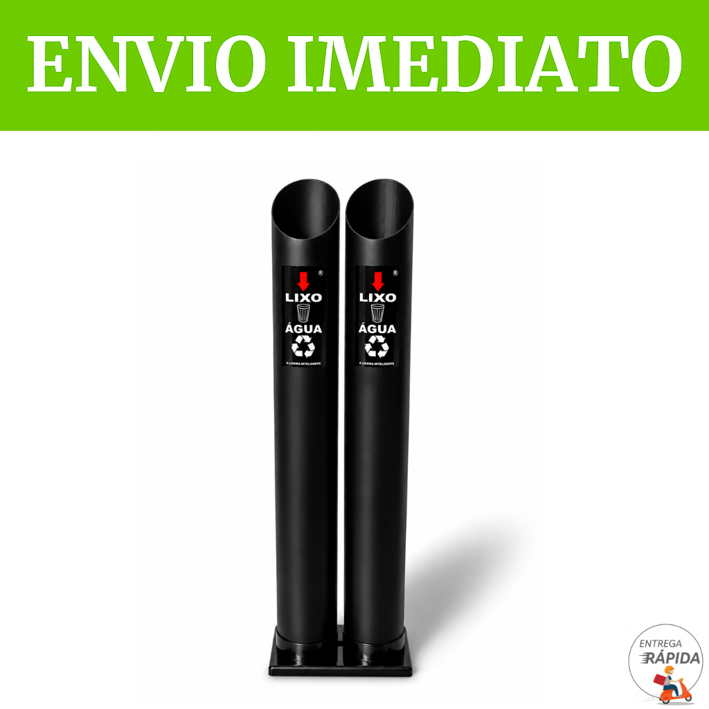 LIXO DUPLO PARA COPOS DESCARTÁVEIS - DISPENSADOR DE ÁGUA DUPLO