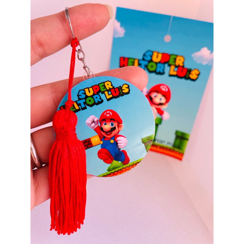 Chaveiro Personalizado Super Mario Bros | Chaveiro Acrílico | Lembrancinhas Mario Bros | Aniversário Super Mario Bros