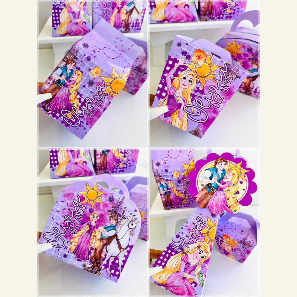 caixinha personalizada enrolados rapunzel-lembrancinha personalizada-festa personalizada-papelaria personalizada