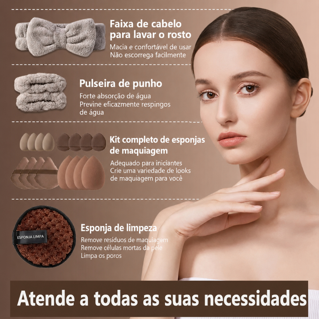 ANA1108 Conjunto 33 Pincéis De Maquiagem Profissional com esponja de maquiagem — imagem 2 de 2