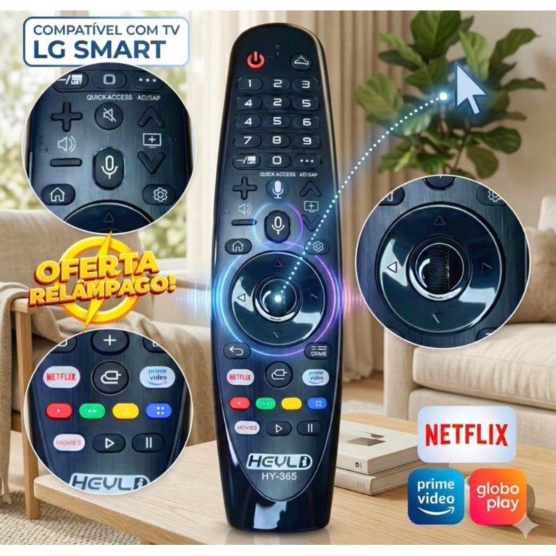 Controle Smart Magic Tv Lg Com Comando De Voz E Mouse Pointer Universal