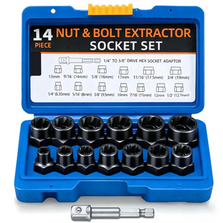 Kit 14 Peças Extração De Parafuso E Porca De Impacto Pronta
