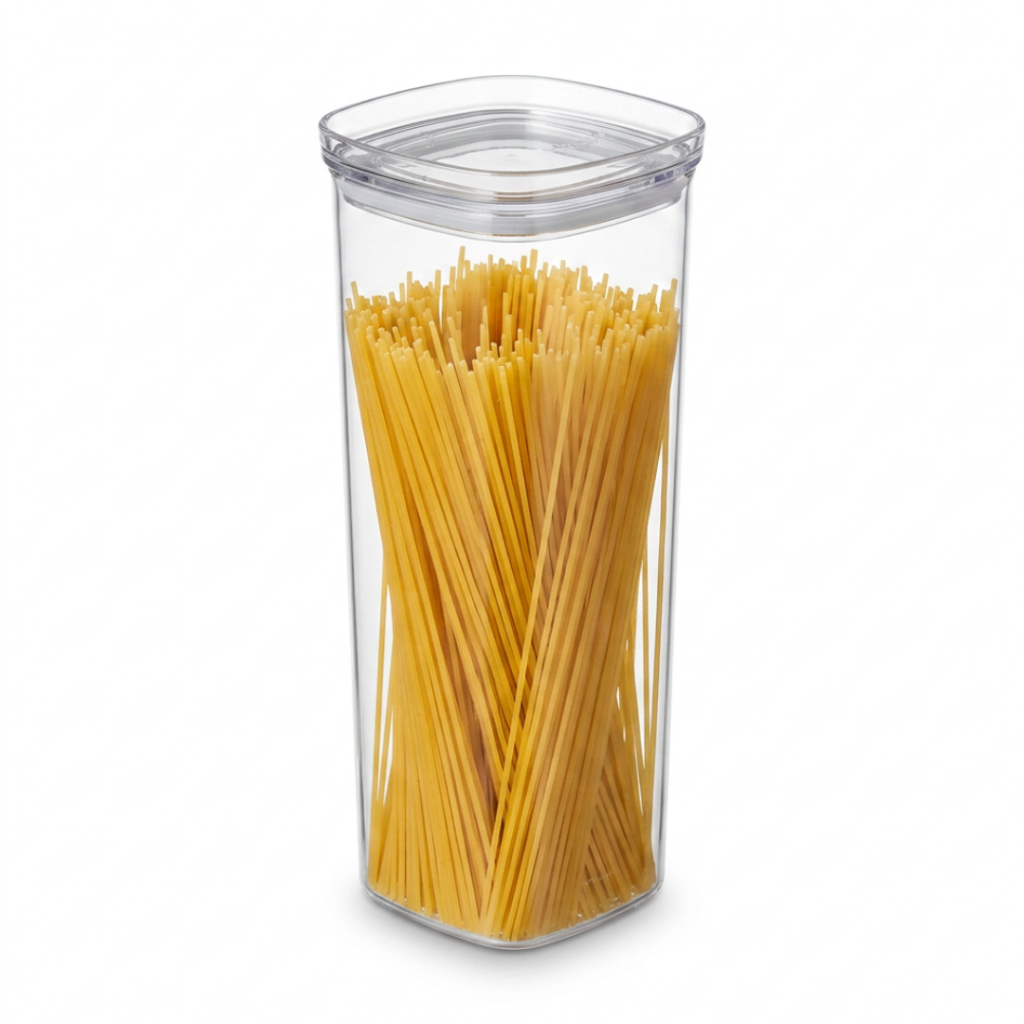 Potes Block Organizadores Herméticos Acrílico Transparente Quadrado 2 Litros para Cozinha