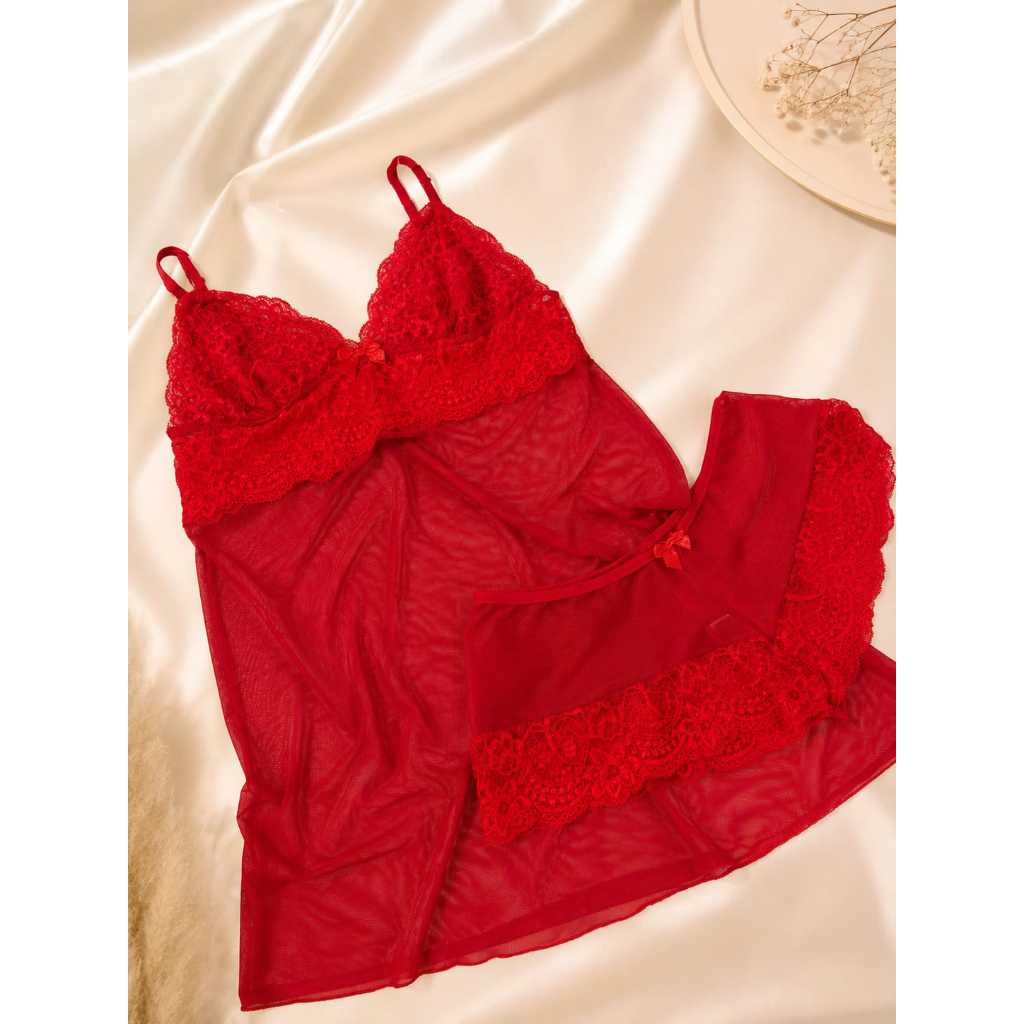 Camisola De Renda Camisola Transparente Sensual Com Calcinha Camisola Rendada