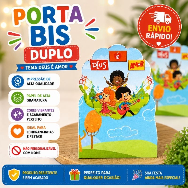 ENVIO RÁPIDO Kit 20 Porta Bis Duplo 3 Palavrinhas Lembrancinha Decoração Festa Infantil Personalizados Aniversario