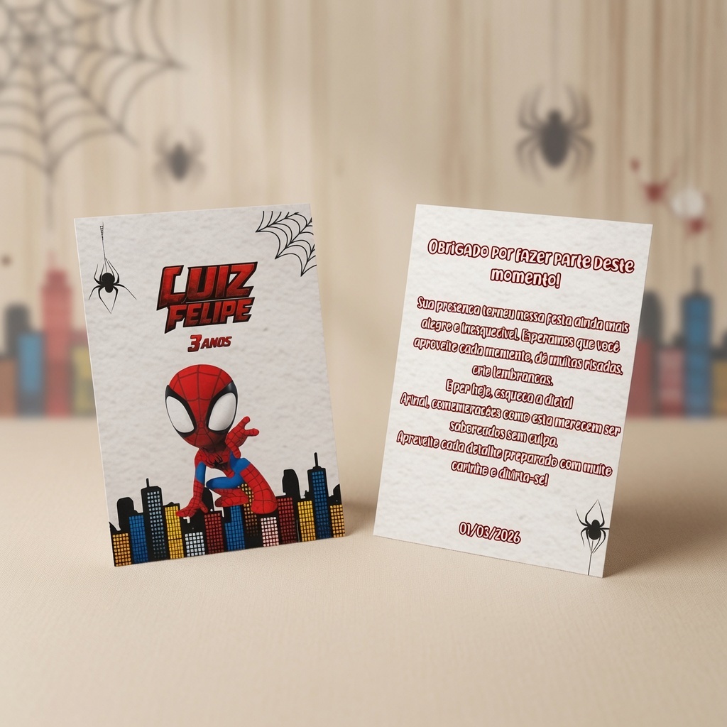 Plaquinha de Agradecimento Homem Aranha/ Centro de mesa/ Aniversário/ Festa/ Homem Aranha