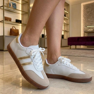 Tenis Branco Feminino DONNA Calçados  Confortável Branco Dourado Casual Moda Tendência Leve Macio