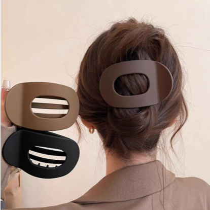 Presilha de Cabelo Piranha Elegante Estampada e Lisa para Uso Diário Modelo Coreana Penteados Coque